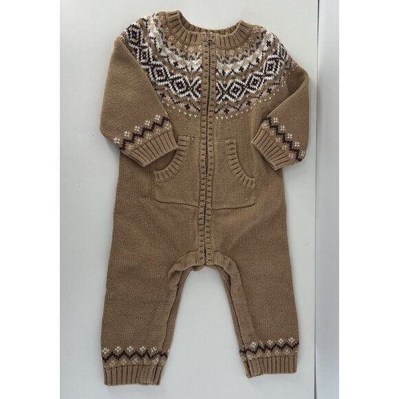 Gap Other - Baby Gap Newborn Outfit Gingerbread Holiday Sweater One Piece Winter Earth Tones